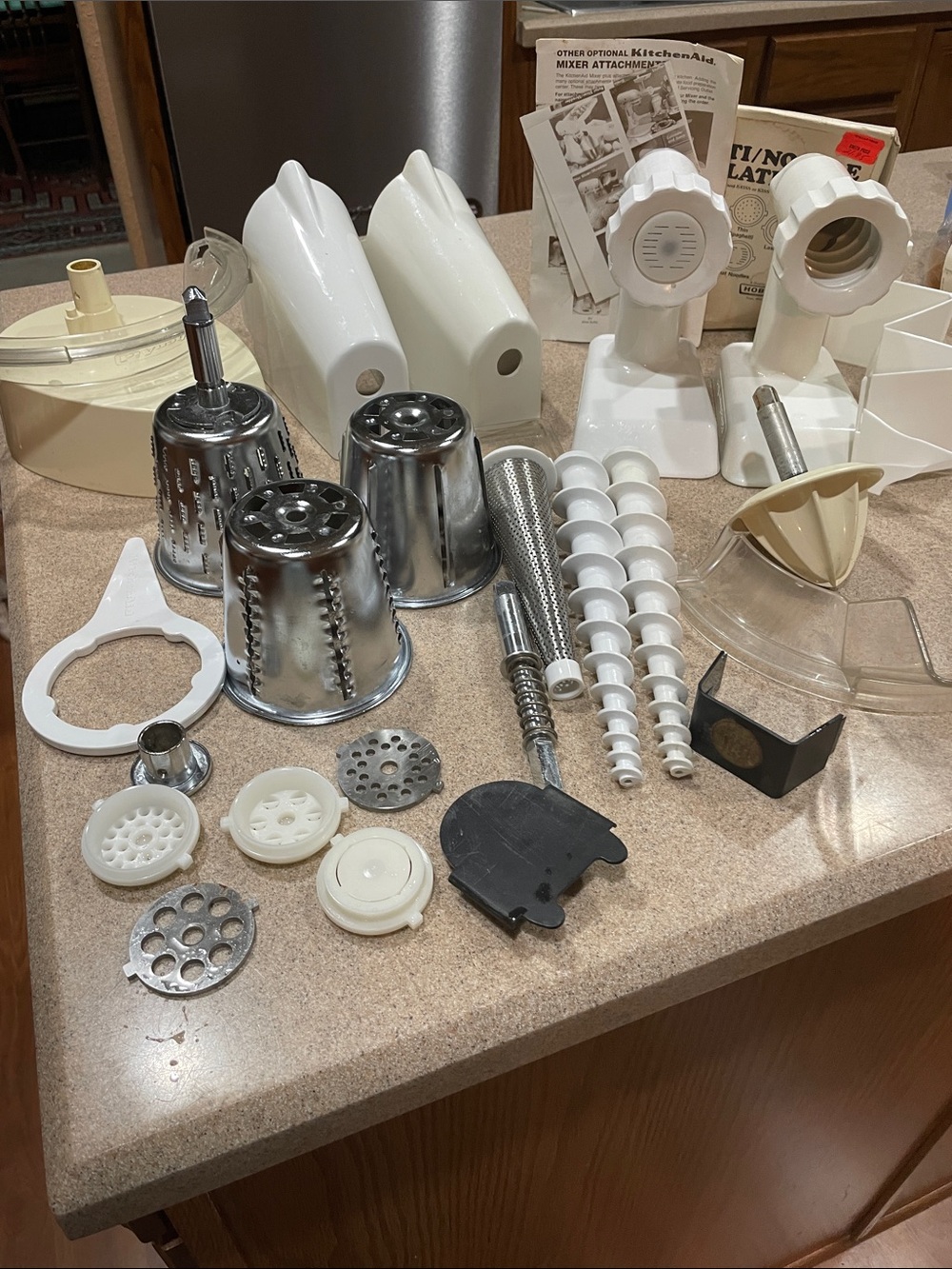 White Kitchen Mixer Attachment Set - Multi-Purpose Accessory Kit